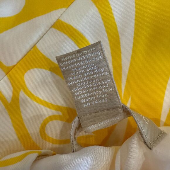 Banana Republic Yellow Floral Dress Belted Fit & Flare Size 14 - Picture 7 of 10